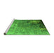 Sideview of Machine Washable Oriental Green Industrial Area Rugs, wshurb2534grn