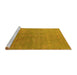 Sideview of Machine Washable Oriental Yellow Industrial Rug, wshurb2535yw