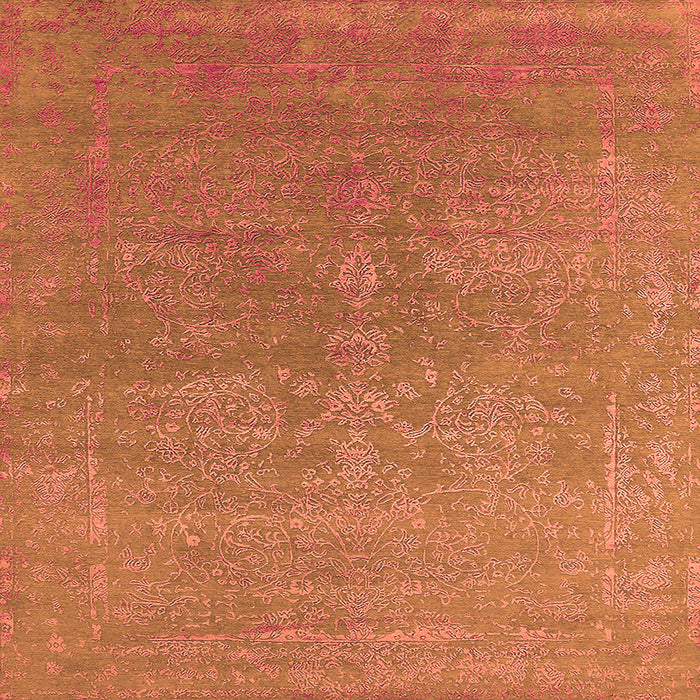 Square Oriental Orange Industrial Rug, urb2535org