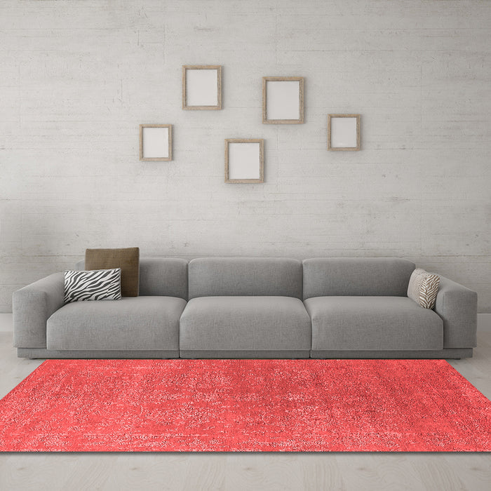 Industrial Red Washable Rugs