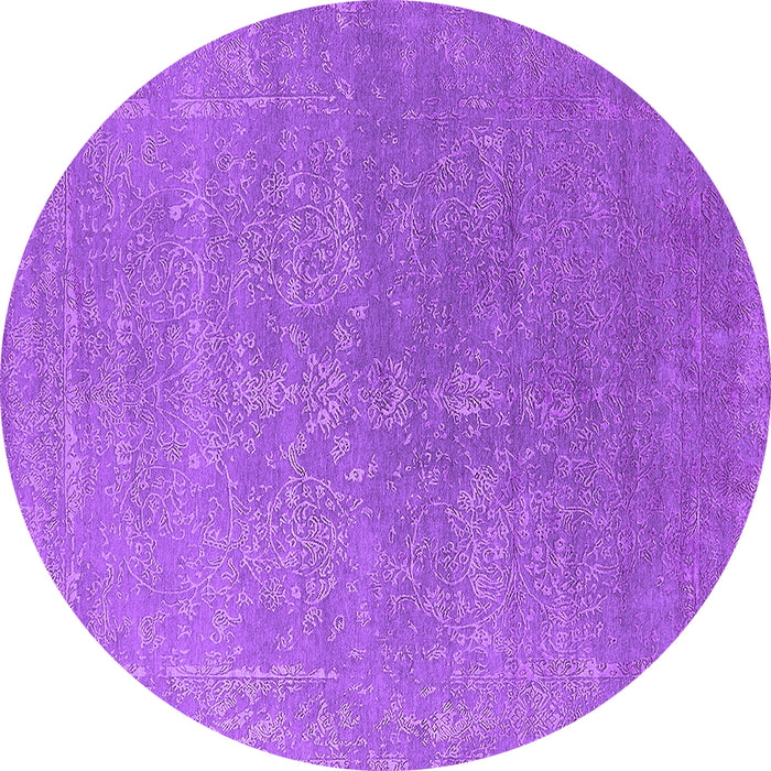 Round Oriental Purple Industrial Rug, urb2535pur