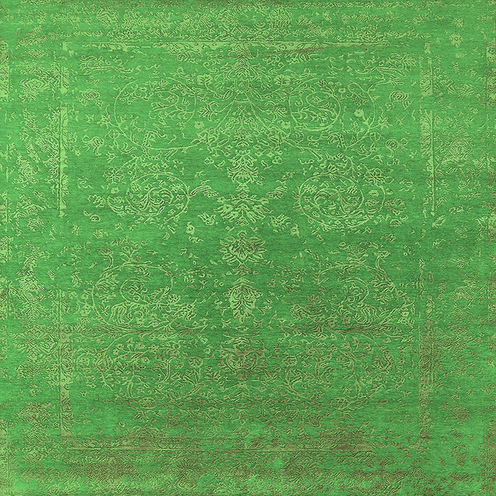 Square Oriental Green Industrial Rug, urb2535grn