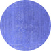 Round Oriental Blue Industrial Rug, urb2535blu