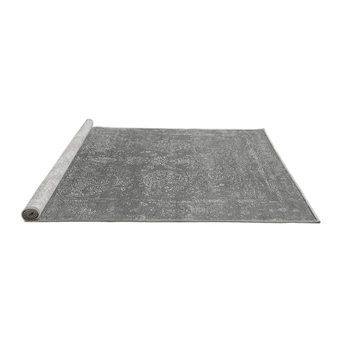Sideview of Machine Washable Oriental Gray Industrial Rug, wshurb2535gry