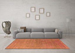 Machine Washable Oriental Orange Industrial Area Rugs in a Living Room, wshurb2535org
