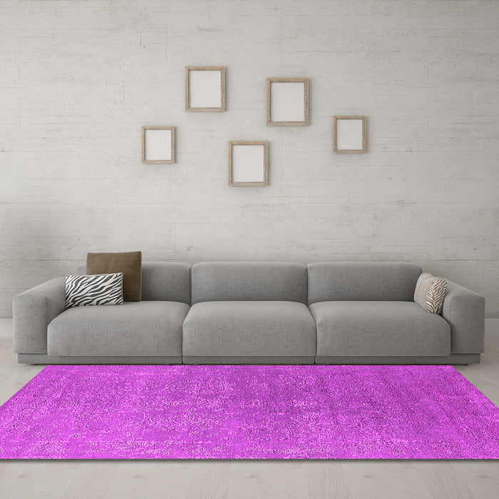 Machine Washable Oriental Pink Industrial Rug in a Living Room, wshurb2535pnk