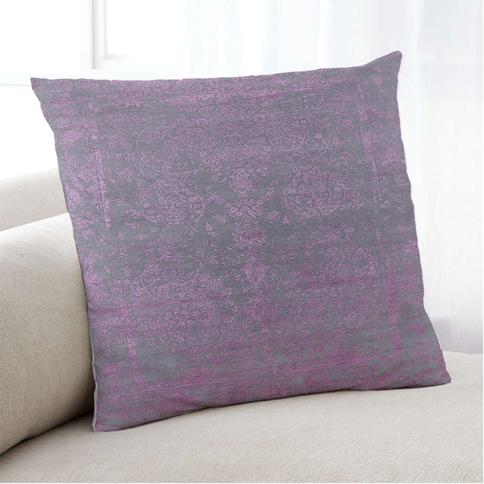 Lifestyle Image of Mid-Century Modern Urban Square Purple Purple Throw Pillow, 18 inch by 18 inch, pwurb2535