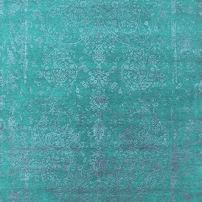 Machine Washable Oriental Turquoise Industrial Area Rugs, wshurb2535turq
