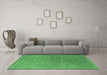 Machine Washable Oriental Emerald Green Industrial Area Rugs in a Living Room,, wshurb2535emgrn