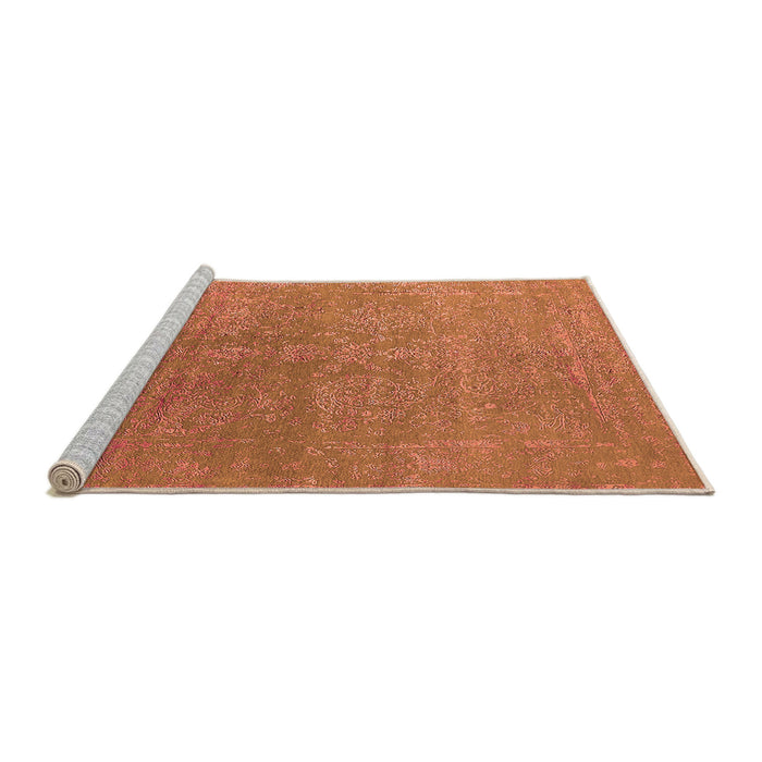 Sideview of Machine Washable Oriental Orange Industrial Area Rugs, wshurb2535org