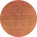 Round Oriental Orange Industrial Rug, urb2535org