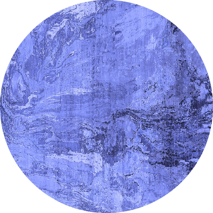 Round Oriental Blue Industrial Rug, urb2536blu