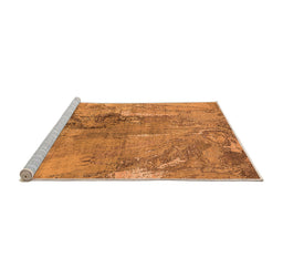Sideview of Machine Washable Oriental Orange Industrial Area Rugs, wshurb2536org