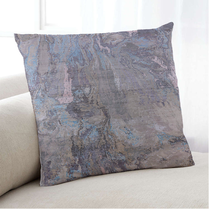 Lifestyle Image of Mid-Century Modern Urban Square Viola Purple Throw Pillow, 18 inch by 18 inch, pwurb2536