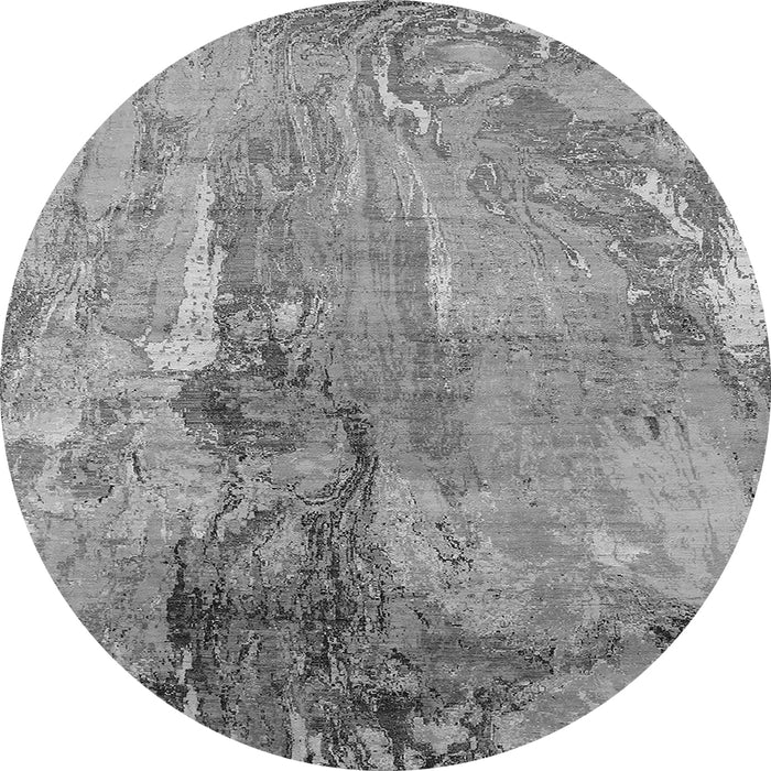 Round Oriental Gray Industrial Rug, urb2536gry