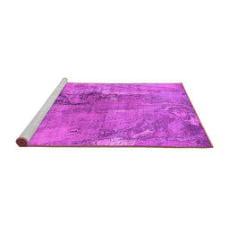Sideview of Machine Washable Oriental Pink Industrial Rug, wshurb2536pnk