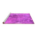 Sideview of Machine Washable Oriental Pink Industrial Rug, wshurb2536pnk