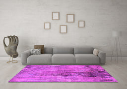 Machine Washable Oriental Pink Industrial Rug in a Living Room, wshurb2536pnk
