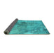 Sideview of Oriental Turquoise Industrial Rug, urb2536turq