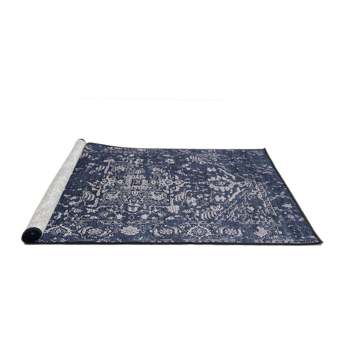 Sideview of Machine Washable Industrial Modern Dark Slate Blue Rug, wshurb2537