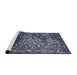 Sideview of Machine Washable Industrial Modern Dark Slate Blue Rug, wshurb2537