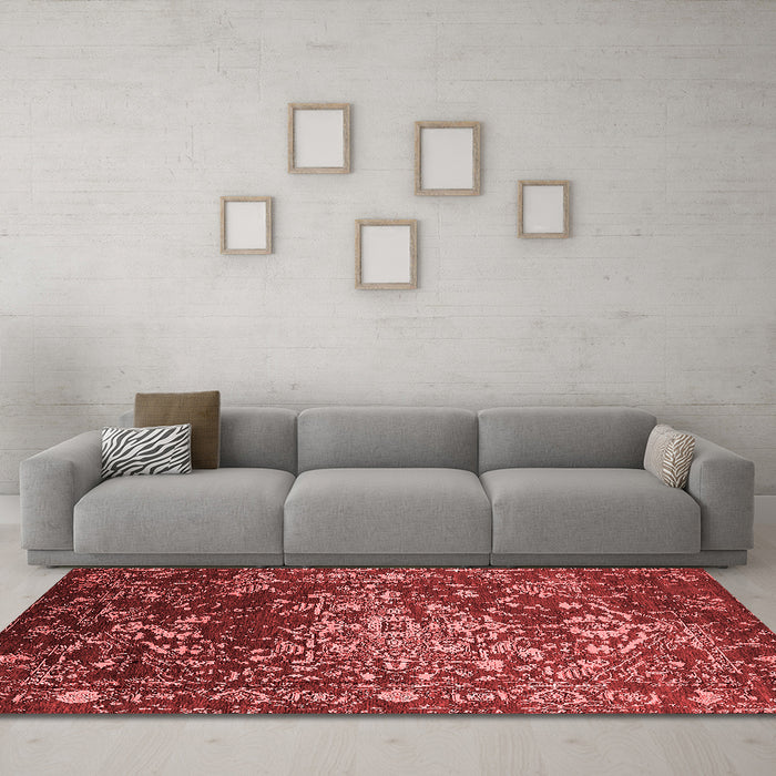 Industrial Red Washable Rugs