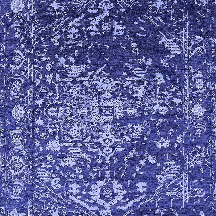 Machine Washable Oriental Blue Industrial Rug, wshurb2537blu
