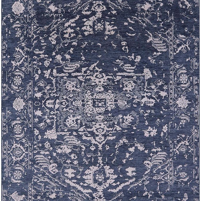 Machine Washable Industrial Modern Dark Slate Blue Rug, wshurb2537