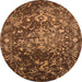 Round Oriental Orange Industrial Rug, urb2537org