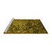 Sideview of Machine Washable Oriental Yellow Industrial Rug, wshurb2537yw