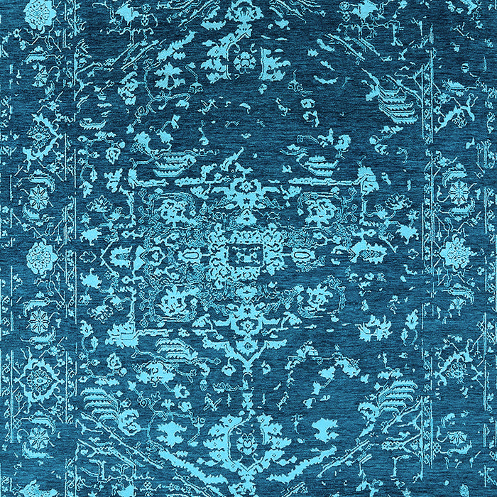 Machine Washable Oriental Light Blue Industrial Rug, wshurb2537lblu