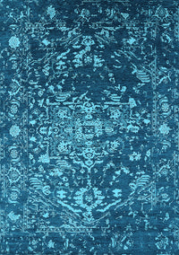 Oriental Light Blue Industrial Rug, urb2537lblu