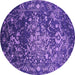 Round Oriental Purple Industrial Rug, urb2537pur