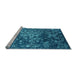 Sideview of Machine Washable Oriental Light Blue Industrial Rug, wshurb2537lblu