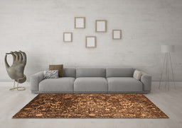 Machine Washable Oriental Orange Industrial Area Rugs in a Living Room, wshurb2537org