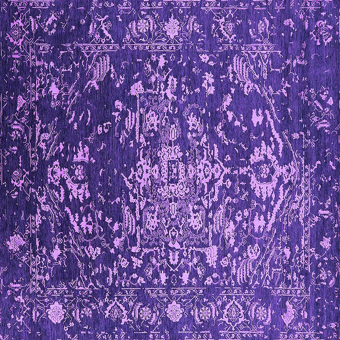 Square Machine Washable Oriental Purple Industrial Area Rugs, wshurb2537pur