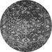 Round Oriental Gray Industrial Rug, urb2537gry