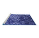 Sideview of Machine Washable Oriental Blue Industrial Rug, wshurb2537blu