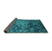 Sideview of Oriental Turquoise Industrial Rug, urb2537turq