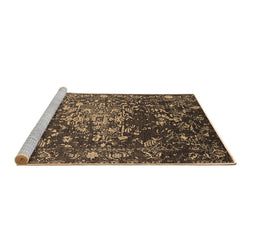 Sideview of Machine Washable Oriental Brown Industrial Rug, wshurb2537brn
