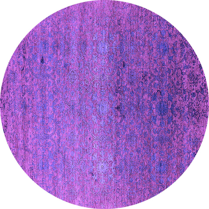 Round Oriental Purple Industrial Rug, urb2538pur
