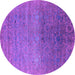 Round Oriental Purple Industrial Rug, urb2538pur