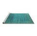 Sideview of Machine Washable Oriental Turquoise Industrial Area Rugs, wshurb2538turq