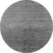 Round Oriental Gray Industrial Rug, urb2538gry