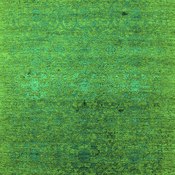 Machine Washable Oriental Green Industrial Area Rugs, wshurb2538grn