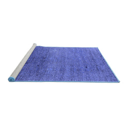 Sideview of Machine Washable Oriental Blue Industrial Rug, wshurb2538blu
