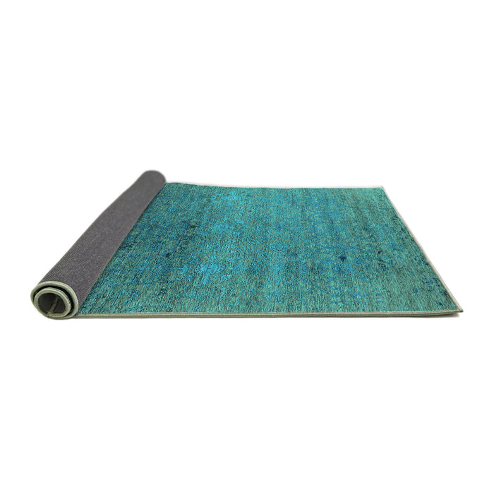 Sideview of Oriental Turquoise Industrial Rug, urb2538turq