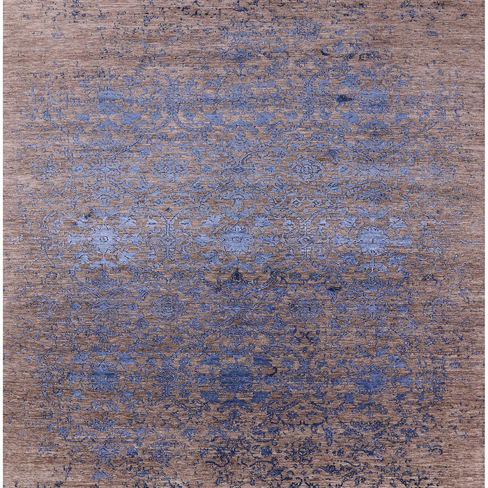 Square Mid-Century Modern Purple Oriental Rug, urb2538