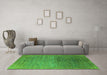 Machine Washable Oriental Green Industrial Area Rugs in a Living Room,, wshurb2538grn