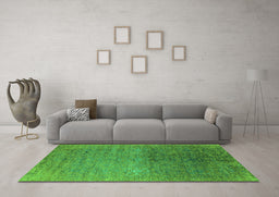 Machine Washable Oriental Green Industrial Area Rugs in a Living Room,, wshurb2538grn